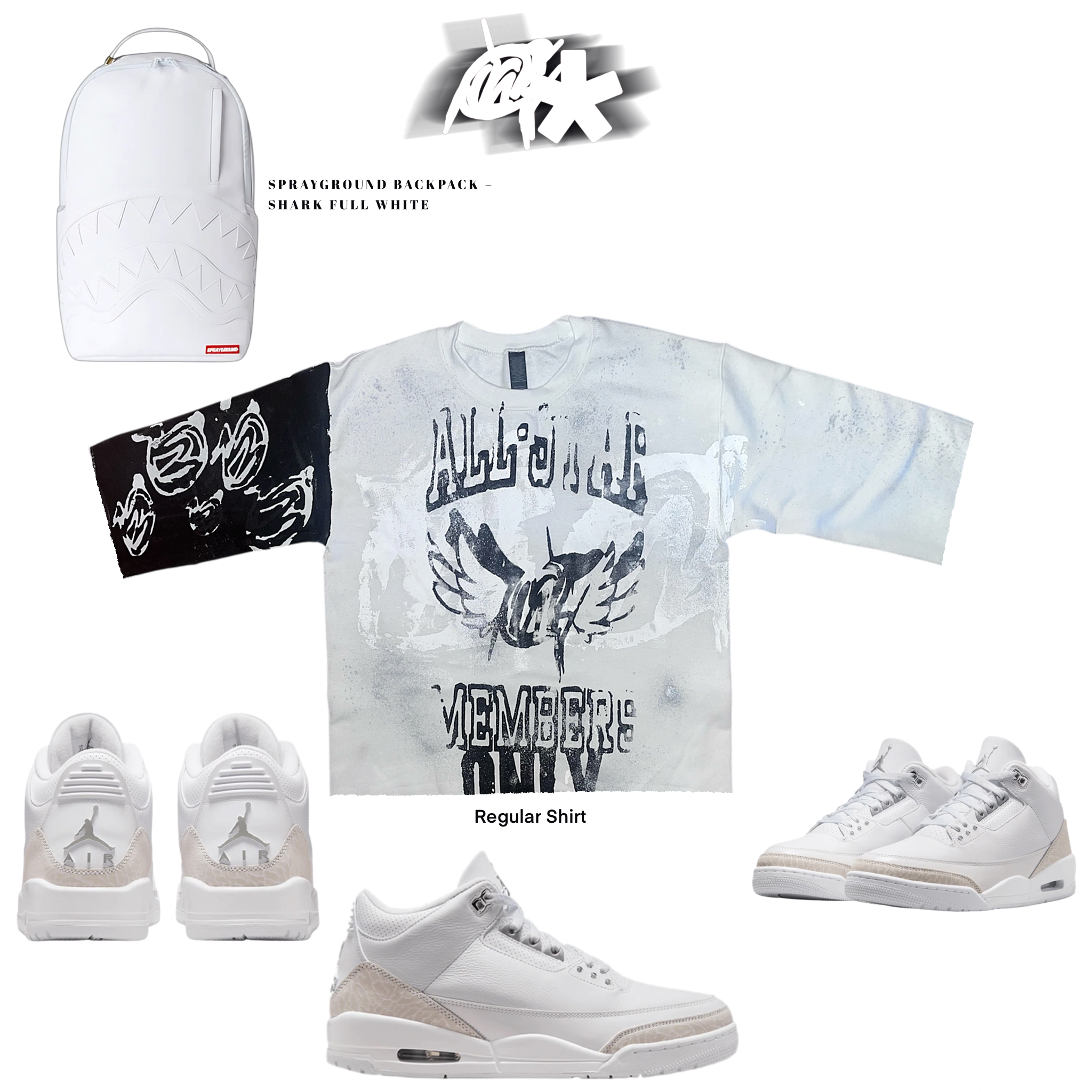 Pure money 3s Graffiti Shirt
